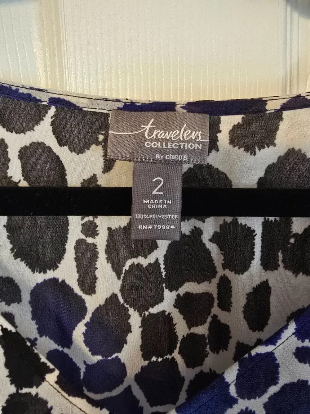 Chico's Black & Blue Animal Print Poncho Topper - EUC